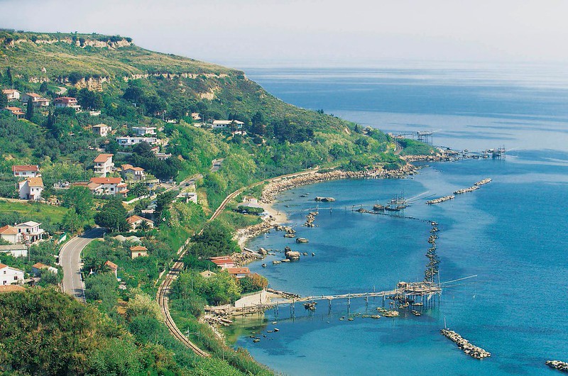 Motorcycle riding along the Adriatic coast in Abruzzo